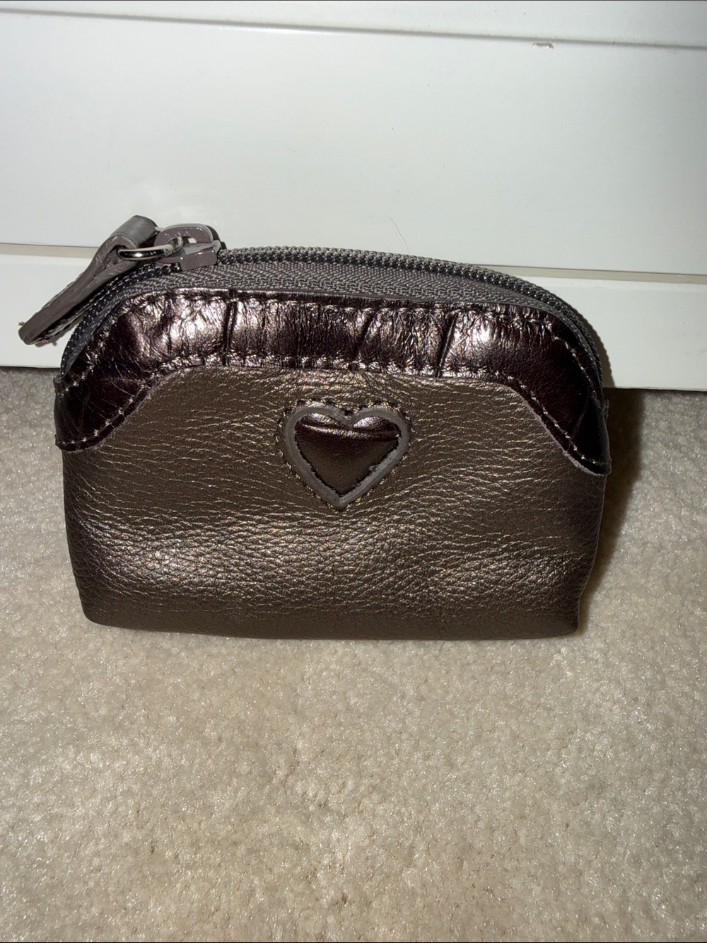 New Brighton Small Bronze Leather Coin Purse - Vintage